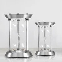 Sand Clock Empty Hourglass Bottle Container DIY Silvery Three Pillars Sandglass Metal Timer Accessories Home Decor Timekeeper 1