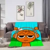 Cartoon S-Sprunki Pattern Incredibox Blanket Plush Nap Sofa rug for Living Room Office Bedroom Birthday Home Travel Kid Gifts 4