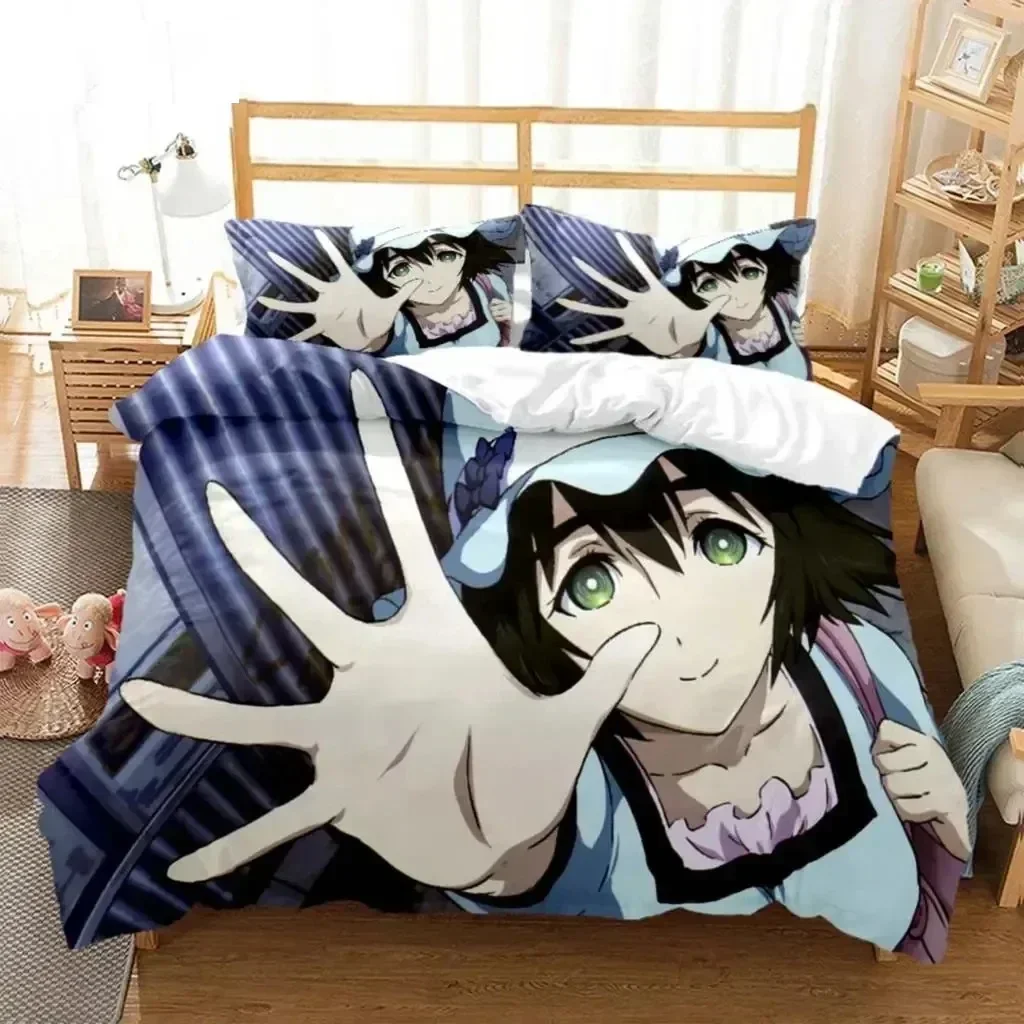 Anime Steins Gate Kurisu Makise Bedding Set Boys Girls Twin Queen Size Duvet Cover Pillowcase Bed Kids Adult Home Textile