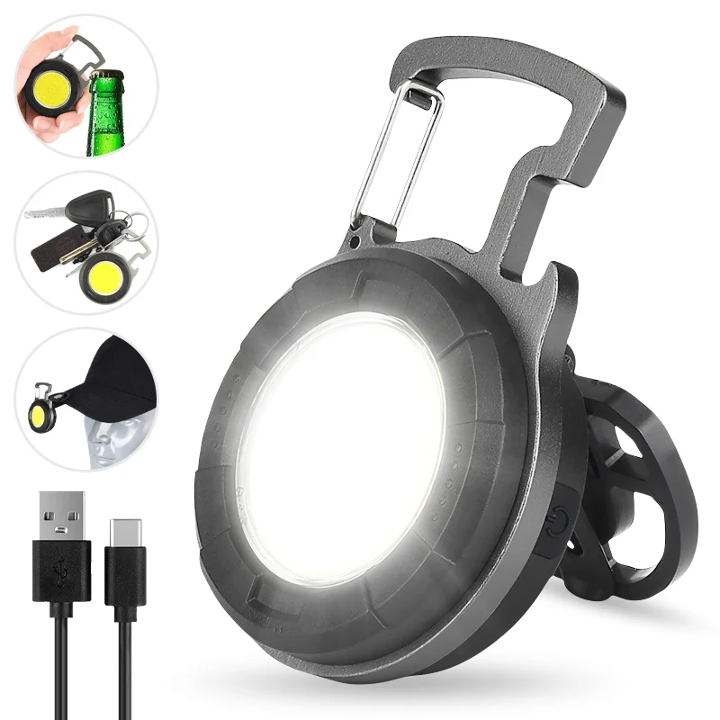 Lampada Da Lavoro Portatile Mini Cob Lanterna Da Campeggio Mini Torcia A Led Torcia Da Lavoro Torcia Tascabile Portachiavi Lampada Da Esterno Tascabil