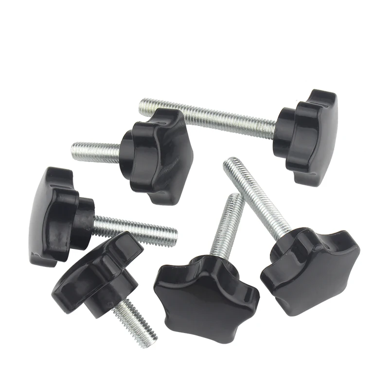 6 Manopole Di Serraggio Con Filettatura M8 - Pomelli Zigrinati Con Testa A Stella Per Mobili, Cassetti E Attrezzatura - Foto 5