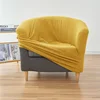 Polar Fleece Club Sofa Cover Stretch Tub Chair Slipcovers Elastic Single Seat Sofa Cover Armchair Covers Study Bar Counter Home 4