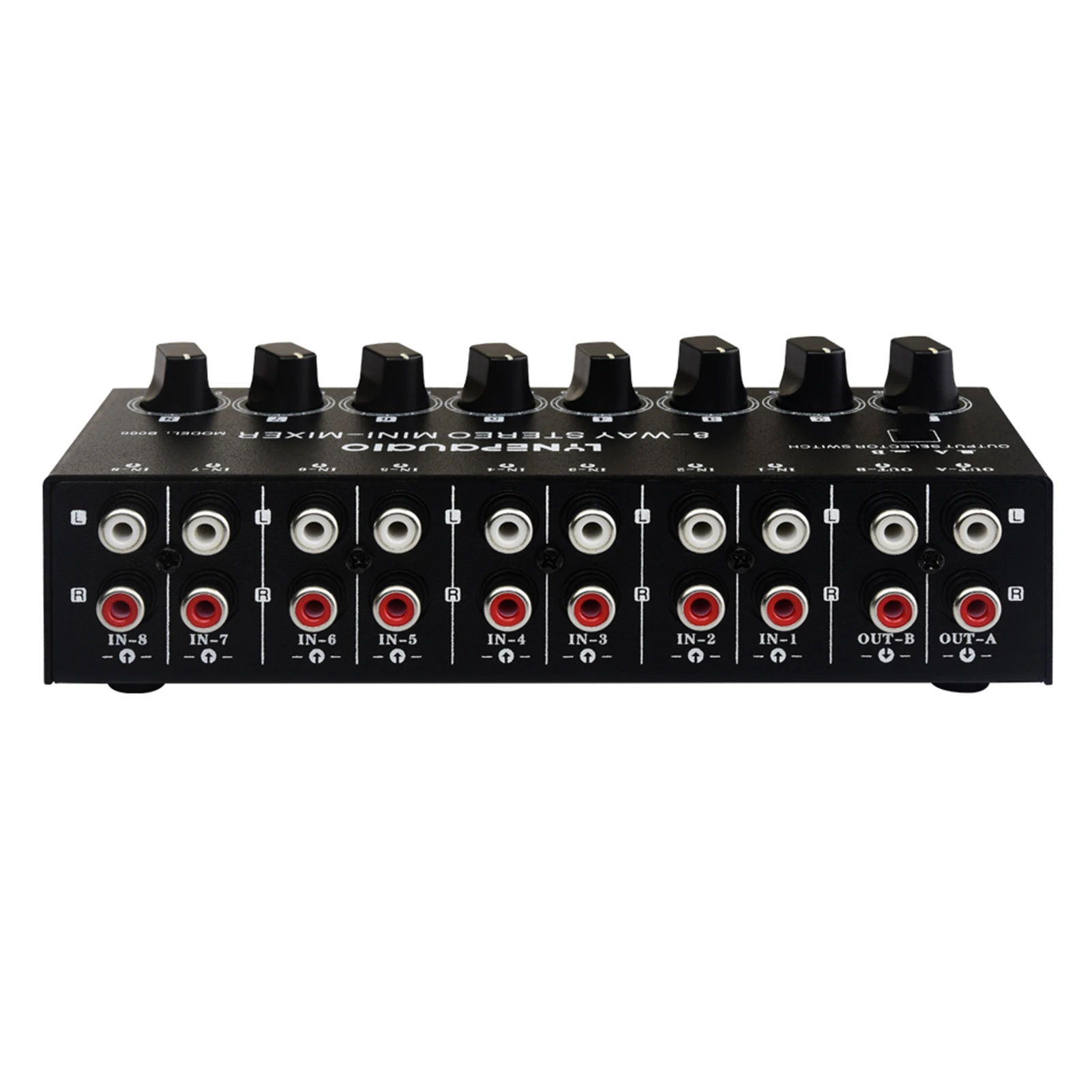 

LYNEPAUAIO B066 мини стерео 8-канальный пассивный миксер RCA портативный аудио миксер 8 в 2 выход стерео дистрибьютор управление громкостью