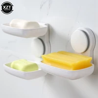 Creative Double Layer Perforated Free Soap Box Wall Mounted Handmade Drain Soap Box Bathroom Bathroom Suction Cup Soap 1