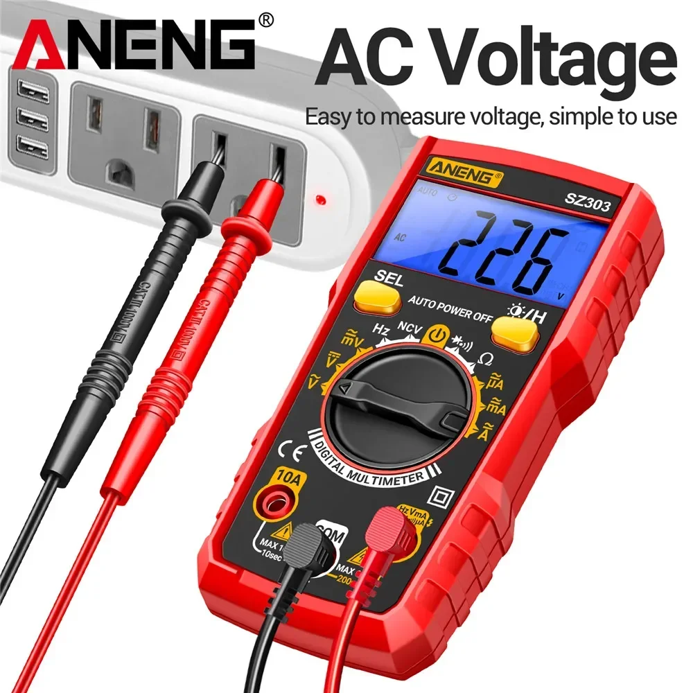 ANENG SZ303 1999 Count Digital Multimeter AC/DC Voltage Current Resistance High Precision Professional Electrical Tester Tools digital multimeter multimeter tester analog multimeter