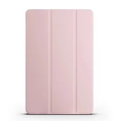 Premium Tri-Fold Leather Tablet Case - Soft Back Cover with Pen Holder for 11.35 inch Tablets (2023 Edition) (Pink)