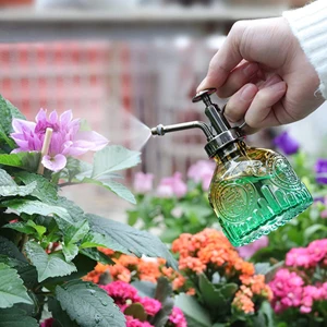 Plants Watering Can Glass Bottle and Plastic Nozzle Flower Watering Spray Durable Vintage Spray Bottle for Indoor Potted Plants
