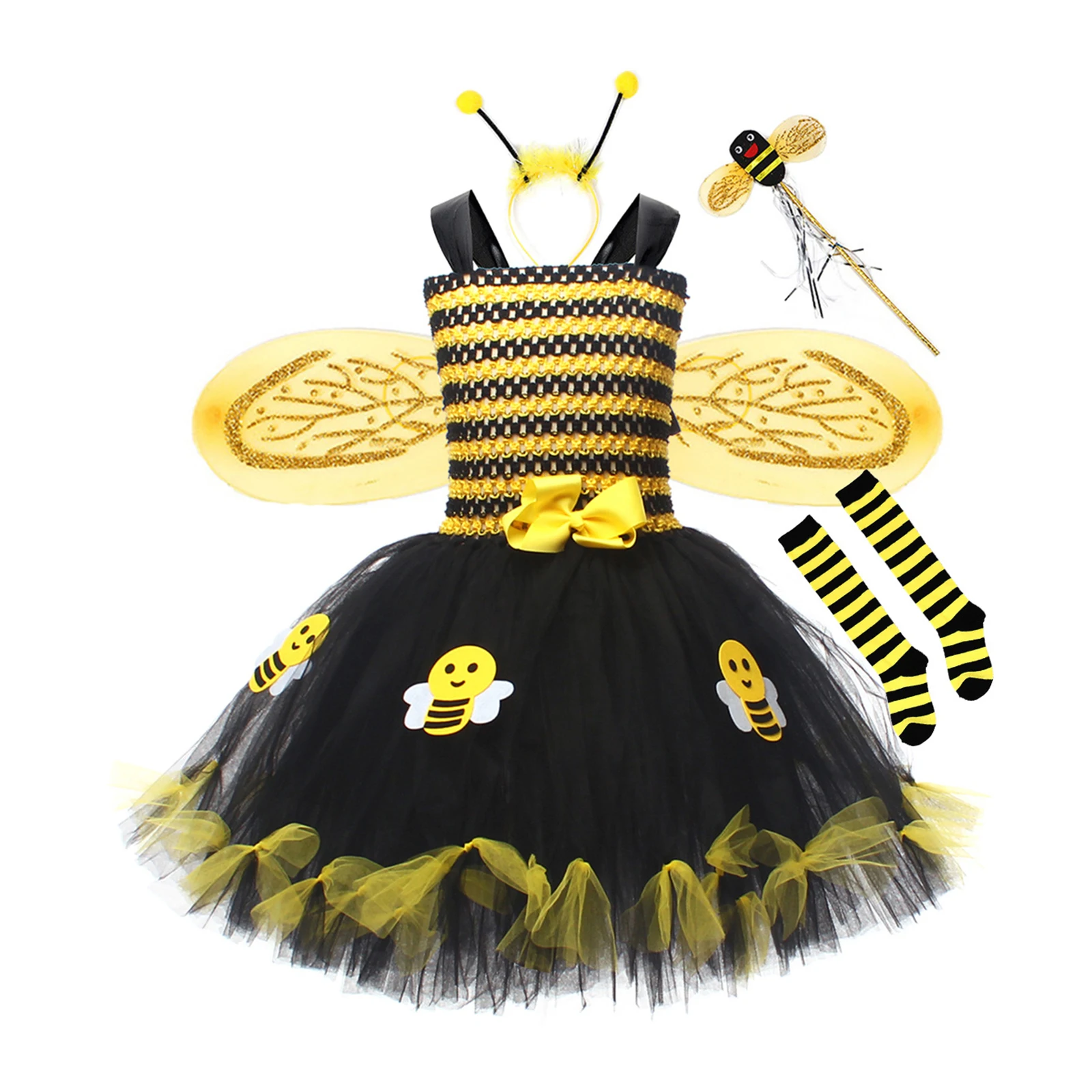 Honey Bee Costume For Baby Girl Cute Bee Kids Girls Cosplay