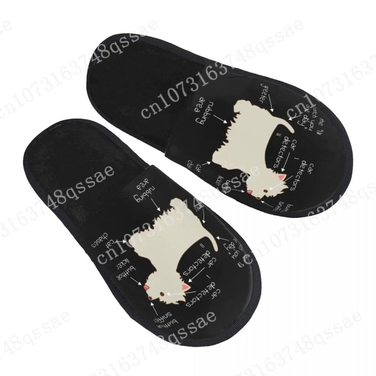 

Custom Westie Dog Anatomy Soft Memory Foam House Slippers Women West Highland White Terrier Comfy Warm Anti-Skid Slipper