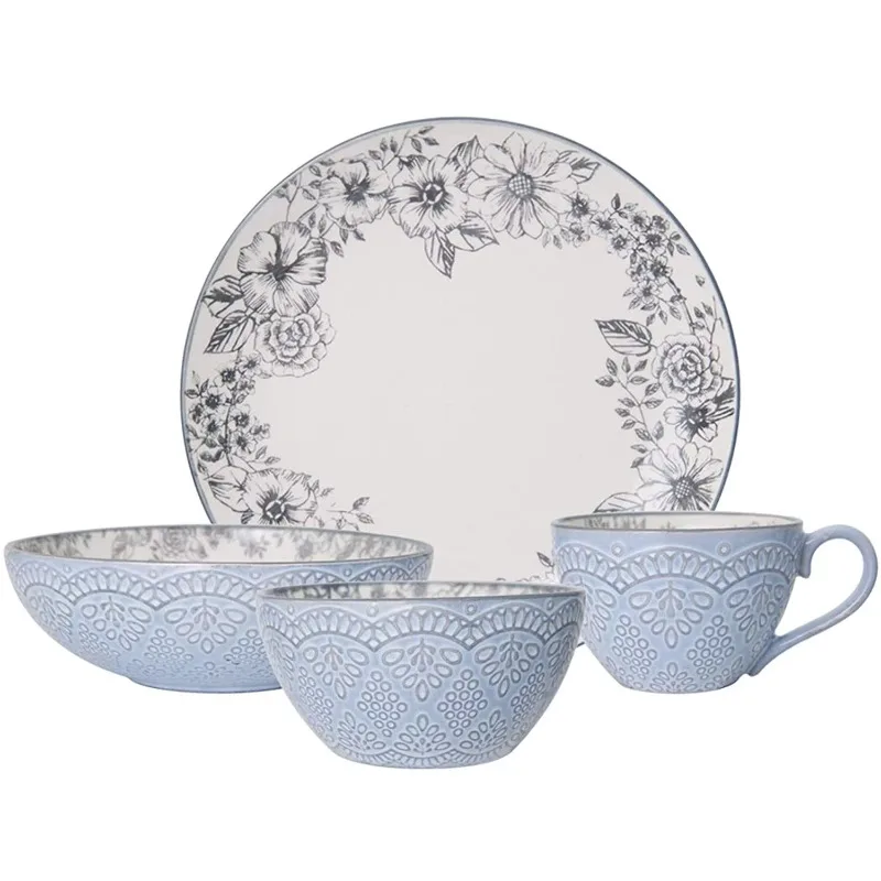 

Pfaltzgraff Gabriela Gray 16-Piece Stoneware Dinnerware Set, Service for 4 - ,Gabriela Grey