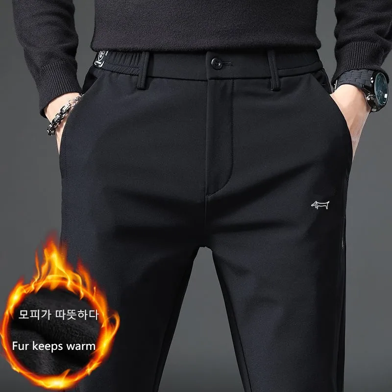 Golf Pants Men's High-quality Winter Villus Thicken Keep Warm Golf Cargo Pants Elasticity Casual Trousers Man Wear 남성 골프웨어