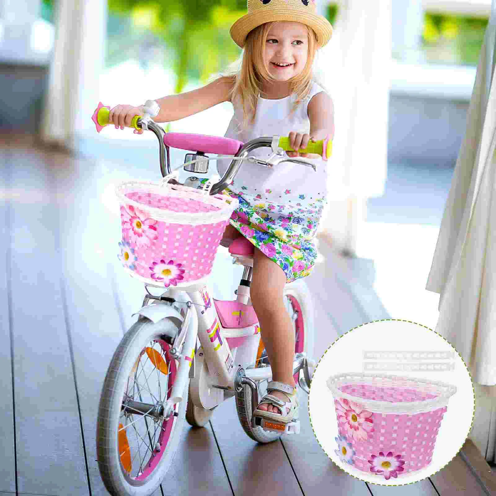 

Cruiser Bike Bikehandlebar Kids Girls Front Storage Wicker Cup Purple Flowers Pink Holder Small Adult Belt Kit Pounds Lbs