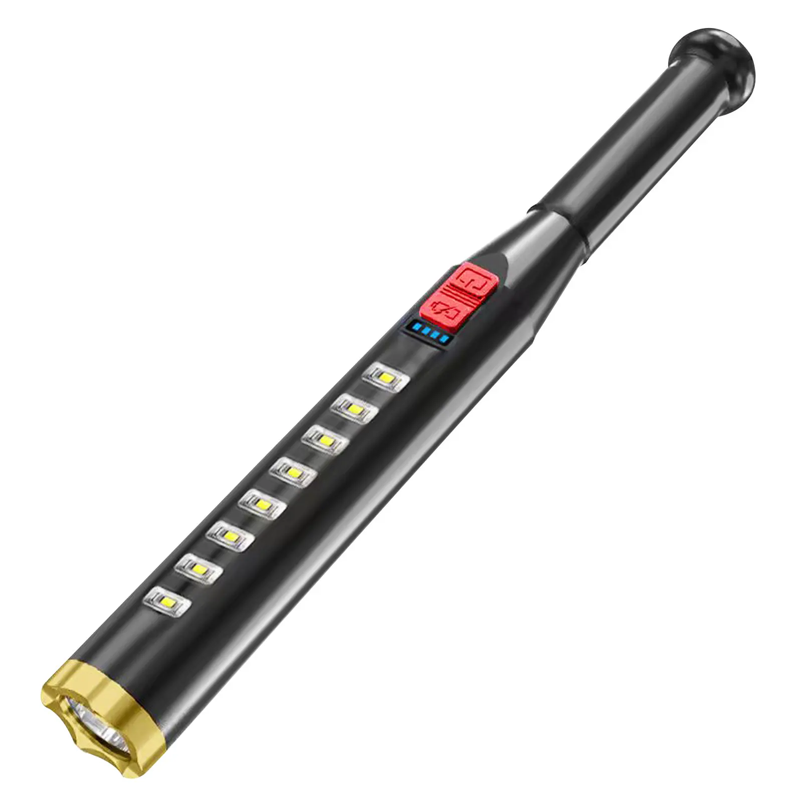 야외 순찰용 다기능 LED 보안 램프, 강력한 조명, 전술 토치, USB 충전, 캠핑 하이킹용, 4 가지 조명 모드