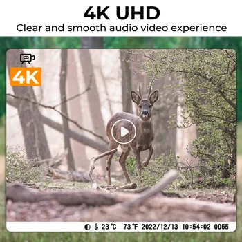 Trail Camera 4k 48MP WiFi Hunting Cameras with 0.2s Trigger Time No Glow Infrared Led for Night Vision Motion Activate Trail Cam 4