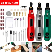 Mini perceuse électrique USB sans fil Dremel, Kit d'outils rotatifs, bricolage, travail du bois, stylo de gravure, Machine à polir, abrasifs