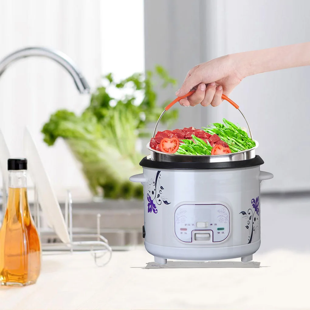 Rice Cooker Steamer Basket 304 Stainless Steel Pressure Cooker Anti-Scalding Steamer Multi-function Fruit Cleaning Basket