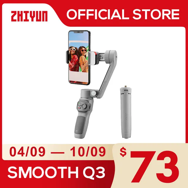 ZHIYUN Official SMOOTH Q3 Gimbal Smartphone 3-Axis Phone Gimbals Portable Stabilizer for iPhone 14 pro max/Xiaomi/Huawei 1