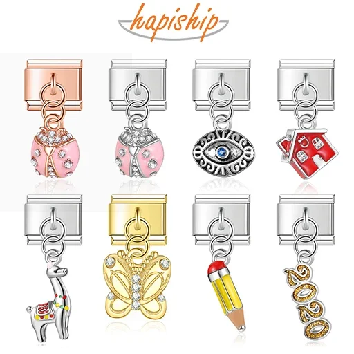 Charm Bracelet 9mm Width Original Daisy House Bees Eye Butterfly Italian Charm Fit Bracelet Stainless Steel Jewelry Making
