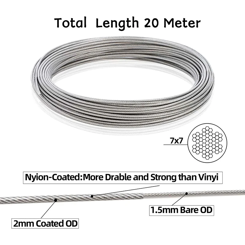 20 Pezzi Ditali Per Cavo In Acciaio Inox 304 | Perfetti Per Fune Metalliche Da 2mm | Uso Nautico E Industriale - 5