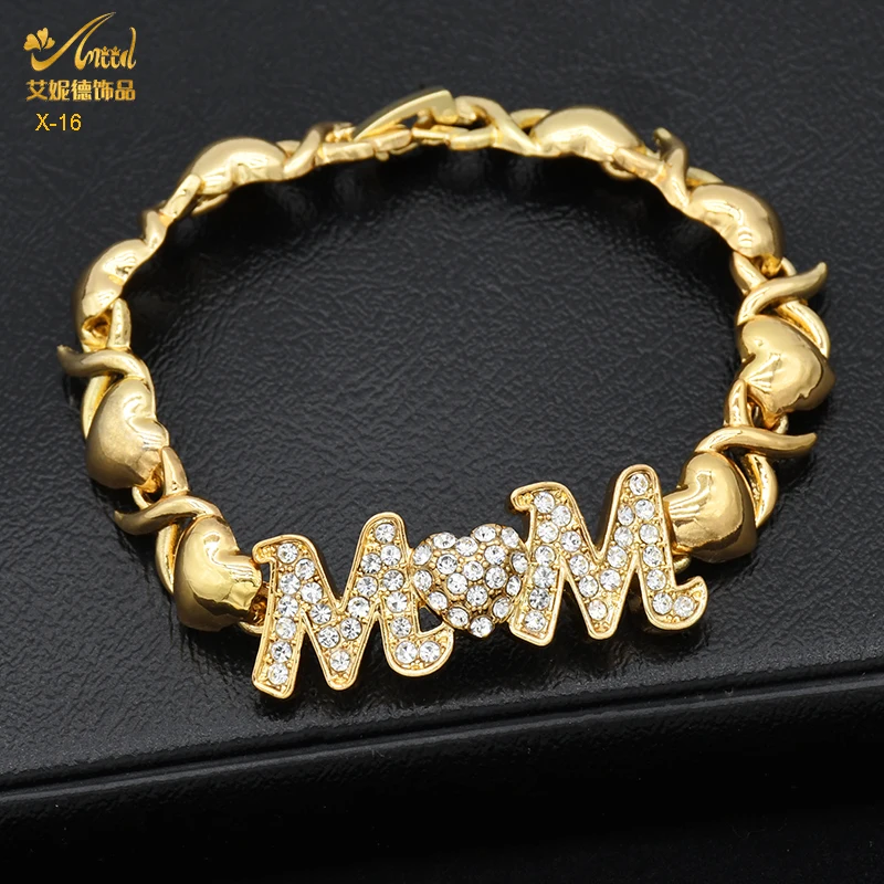 XUHUANG XOXO Women Necklace Set 18K Gold Color Bride M&M Crystal Wedding Necklace Earrings Bracelet Ring Jewelry Set Party Gift 4