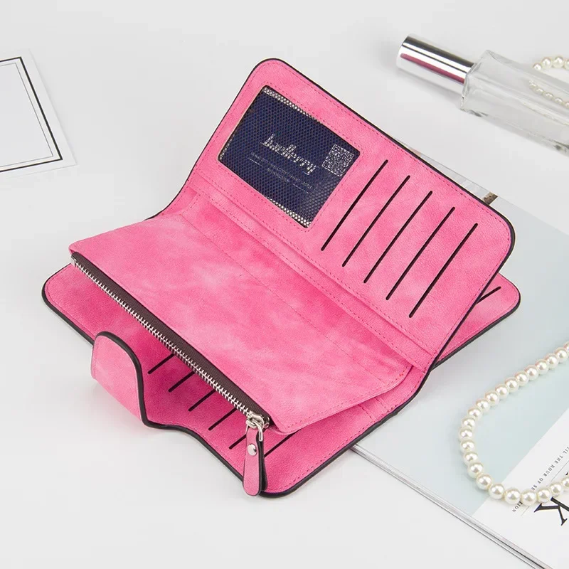Luxury Designer Women's Wallet 2024 New Long Three-fold Multi-card Position Clutch Female Multi-function Coin Purse Card Holder
