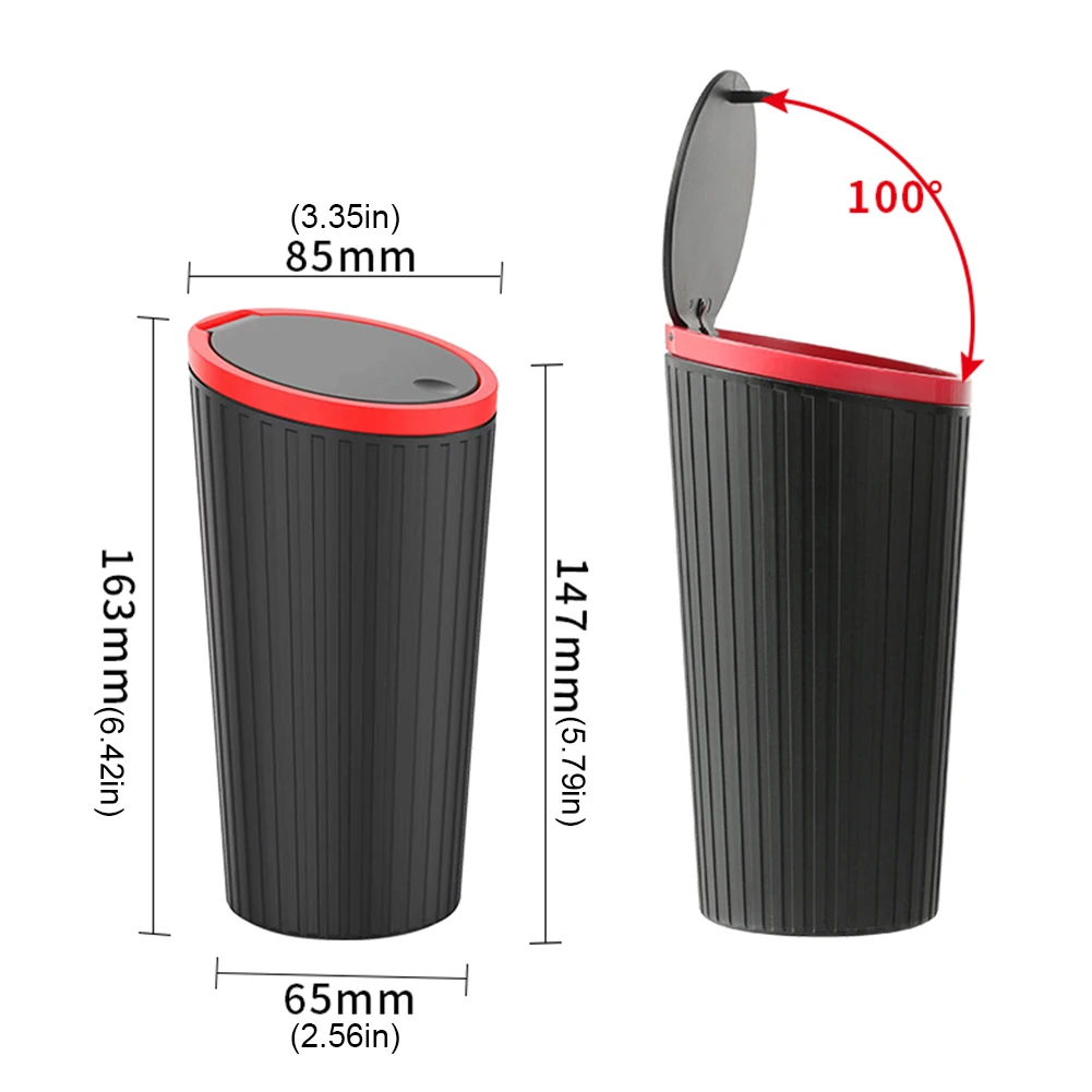 Car Trash Can Cup Holder Leakproof Car Interior Rubbish Container Waterproof Vehicle Garbage Bin Large Capacity