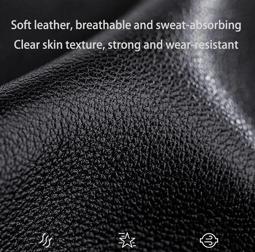Winter Warm Deer Skin Genuine Leather Mitten for Men Thick Sheepskin Fur Lining Motorcycle Riding Cold Protection Gloves