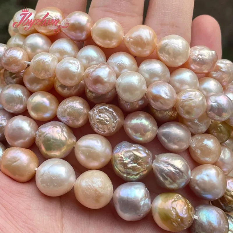 Natural Freshwater Pearl Keshi Edsion Nearround Multicolor Stone Beads For DIY Necklace Bracelet Jewelry Making 15
