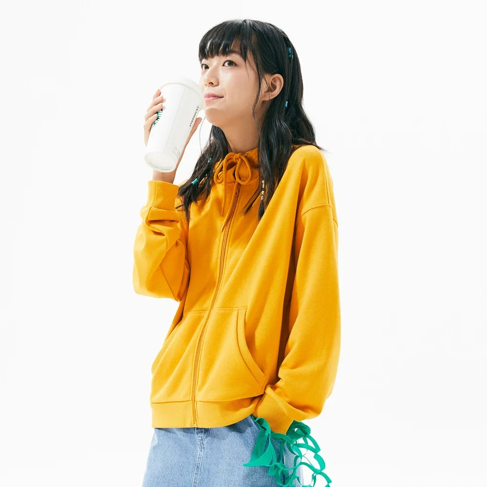 Metersbonwe Spring Autumn Hoodie Loose Simple Women Coat Multicolor Leisure Students Knitting Solid Color Sports Jackets 224859