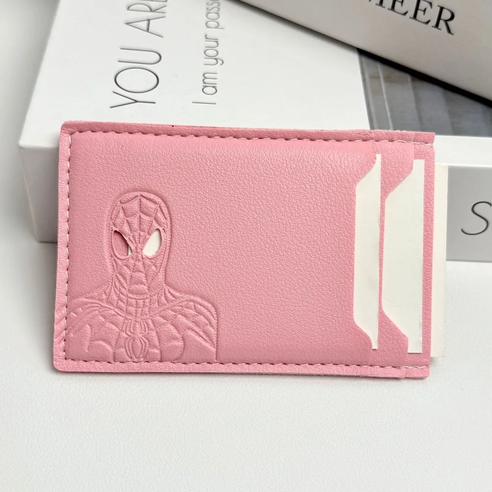 Personalized Leather ID Card Holder with Superhero Mask Design Great Gift Option Travel Wallet ID Card Holder