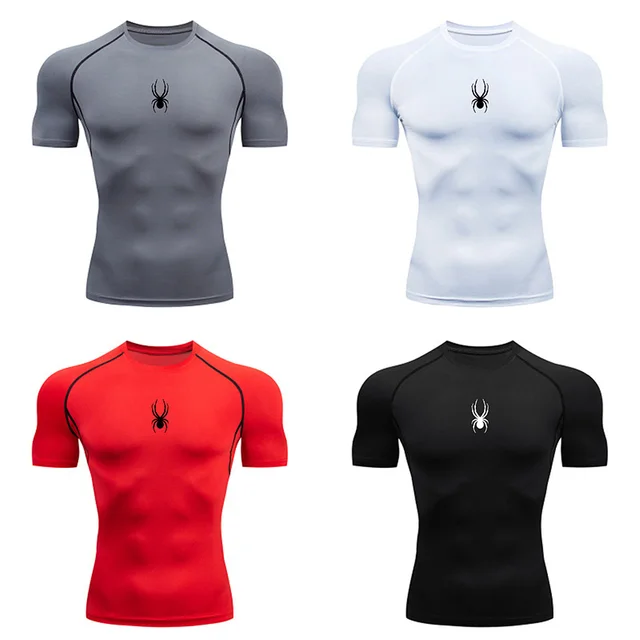 Men Sport T-Shirt Spider Quick Dry Bodybuilding Running Shirt Compression Tops Gym T Shirt Men Fitness Tight Tees Rashgard Men Sport T-Shirt Spider Quick Dry Bodybuilding Running Shirt Compression Tops Gym T Shirt Men Fitness Tight Tees Rashgard