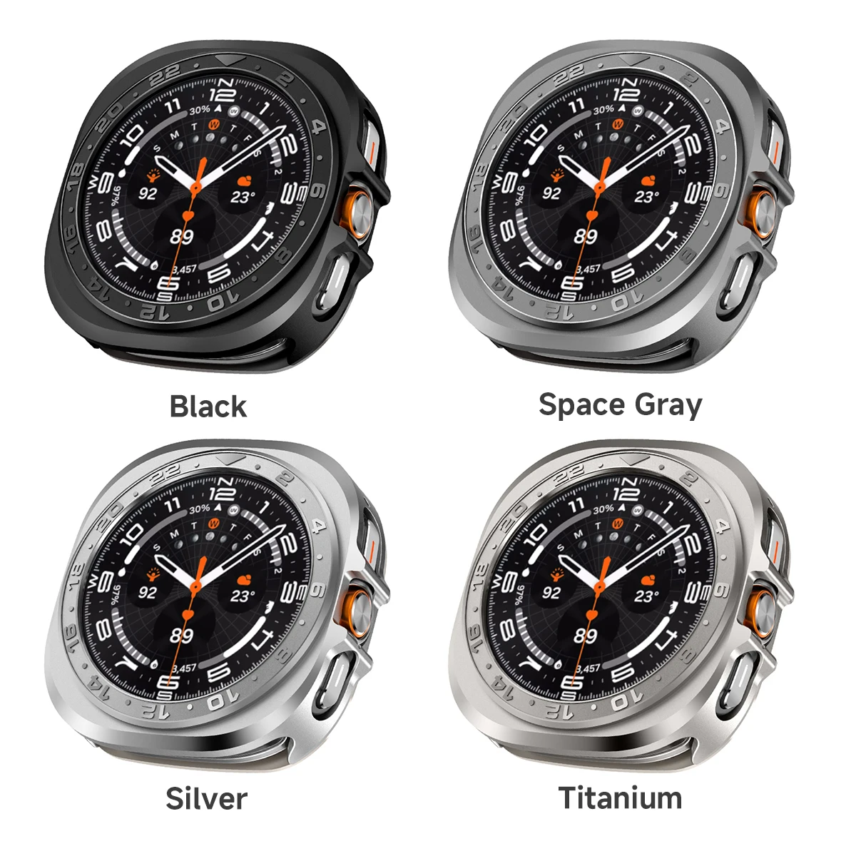 Premium Metal Watch Case with Drop-Proof Protection - 47mm Protective Frame