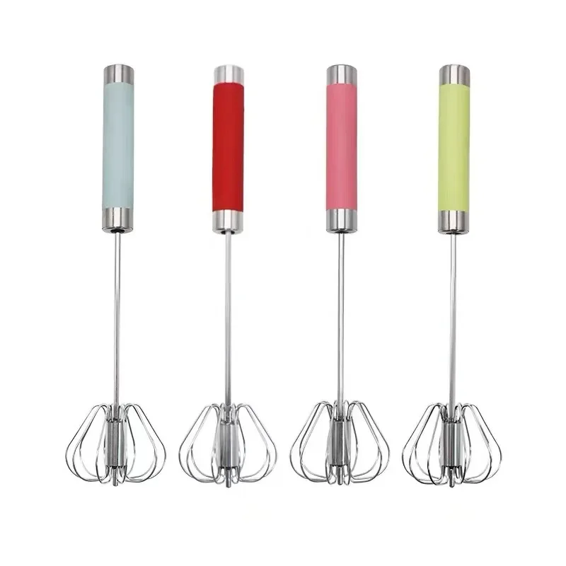 Semi-Automatic Stainless Steel Press Type Egg Beater Kitchen Stall Egg Whisk Home Use Cream Mixer Hand Operated Tool