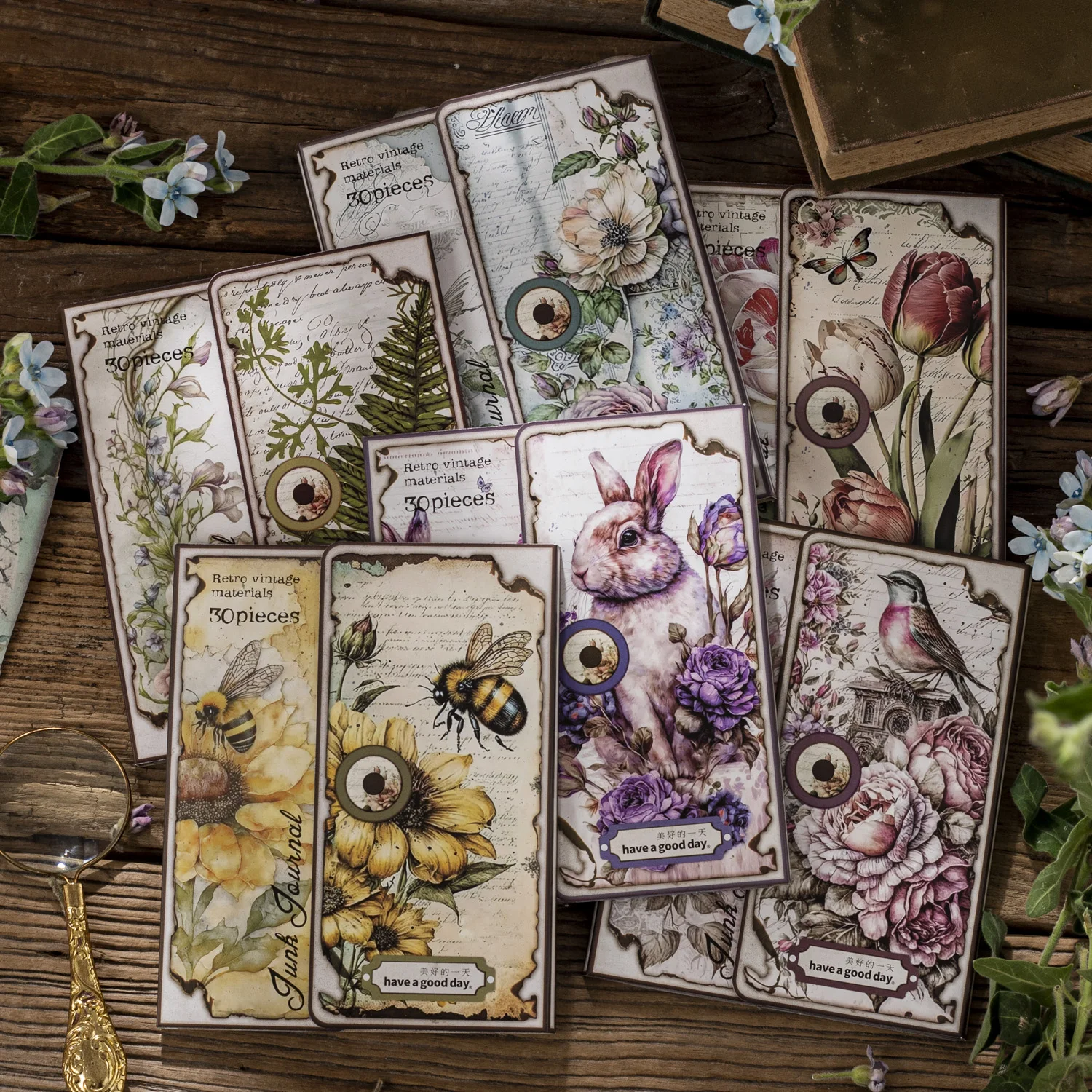 

6pcs/Lot Lost Garden Series Material Paper