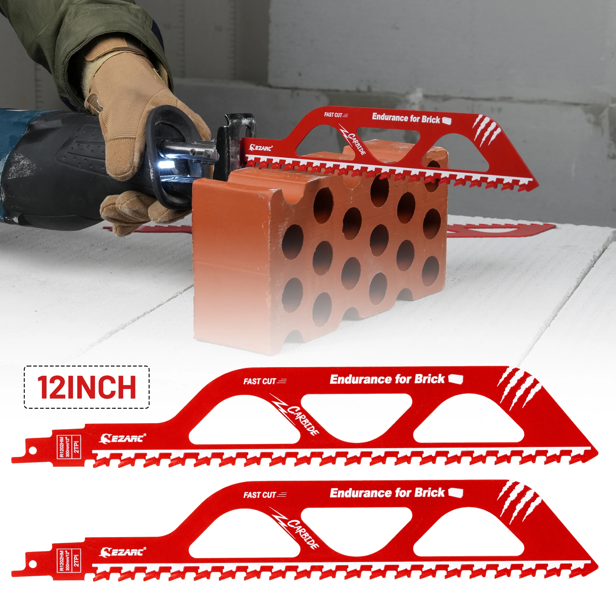 12인치(300mm) 철거용 석재용 왕복톱날 2개입 카바이드 쏘잘 블레이드 (기포 ..
