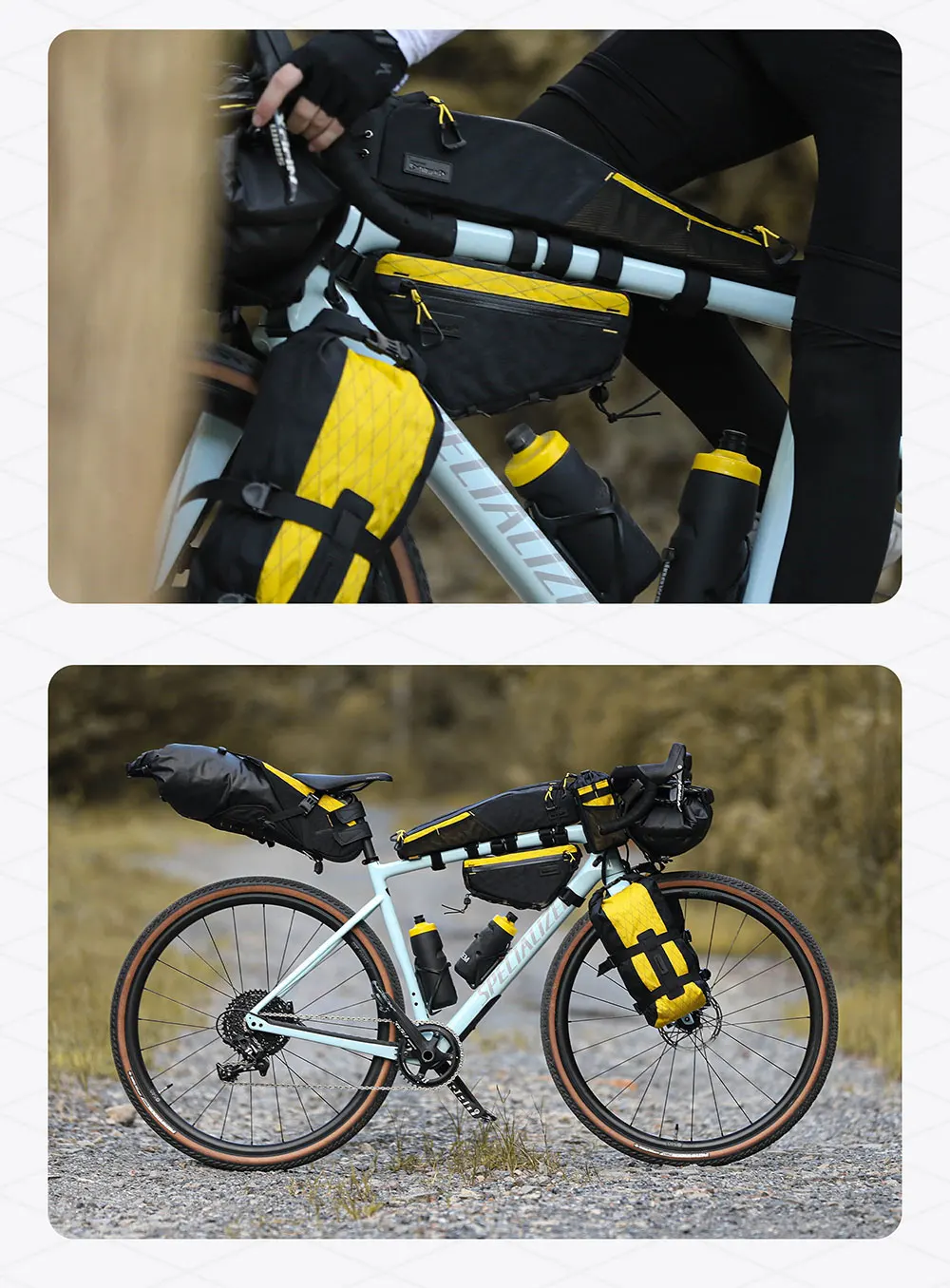 Rhinowalk Fahrrad-Dreieckstasche, wasserdicht, 1,7 l, Fahrrad-Frontrahmentasche, Bikepacking, Radfahren, Reisen, Aufbewahrungstasche mit mehreren Fächern – Detail 22