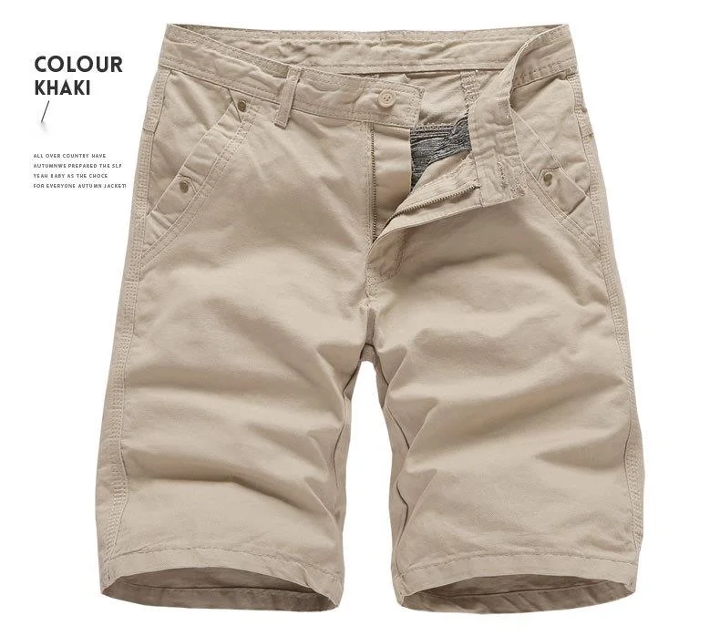 Einfarbige Herrenhose, Sommerreithose, reine Baumwolle, lässige Caprihose, Herren-Freizeithose, Modemarke, sportliche Herren-Shorts_voghion.com