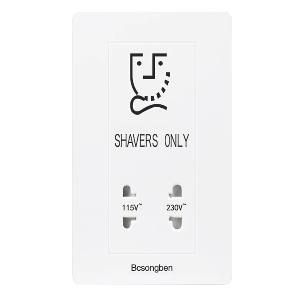 

1pc Electronic 20V Shaver Socket Beard Shaver Power Wall Socket for Hotel Bathroom