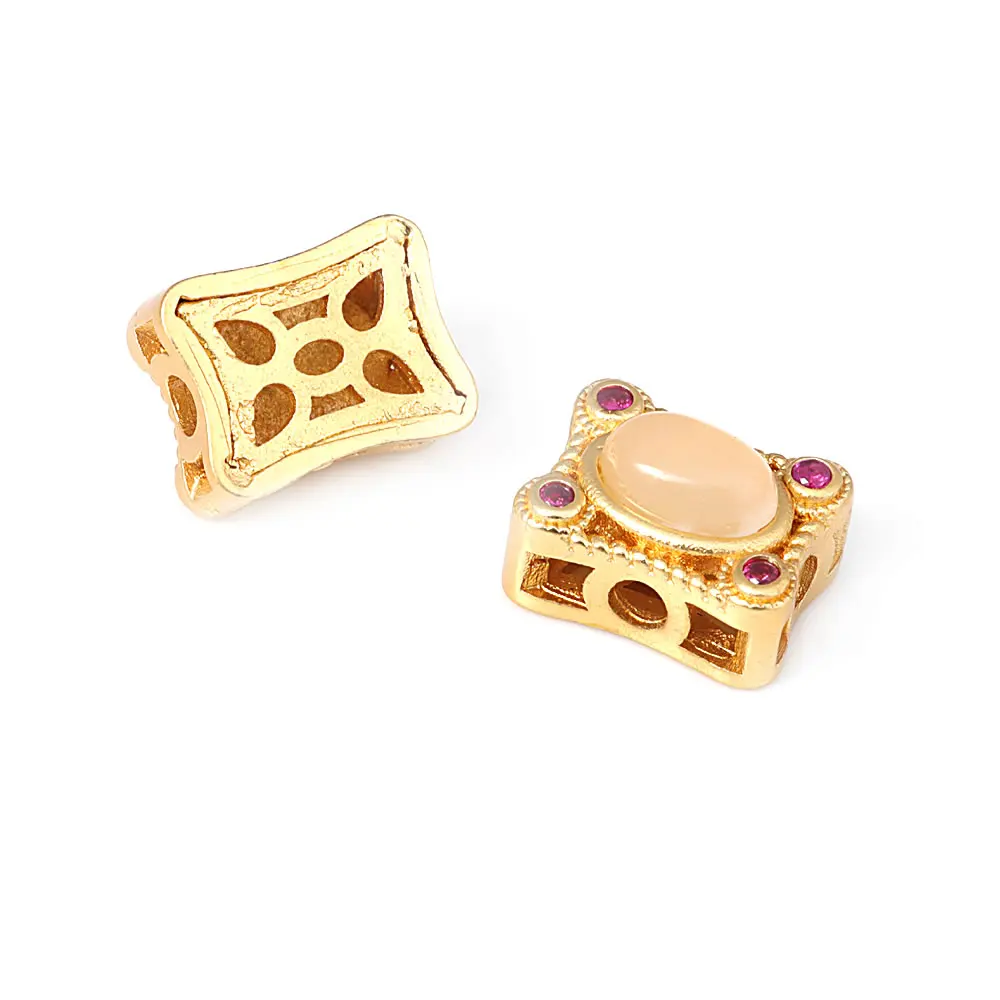 Pulseras de Cuentas Nepalesas Vintage Estilo 5PCS Brasso Dorado Mate Accesorios DIY para Hacer Joyería - details 10