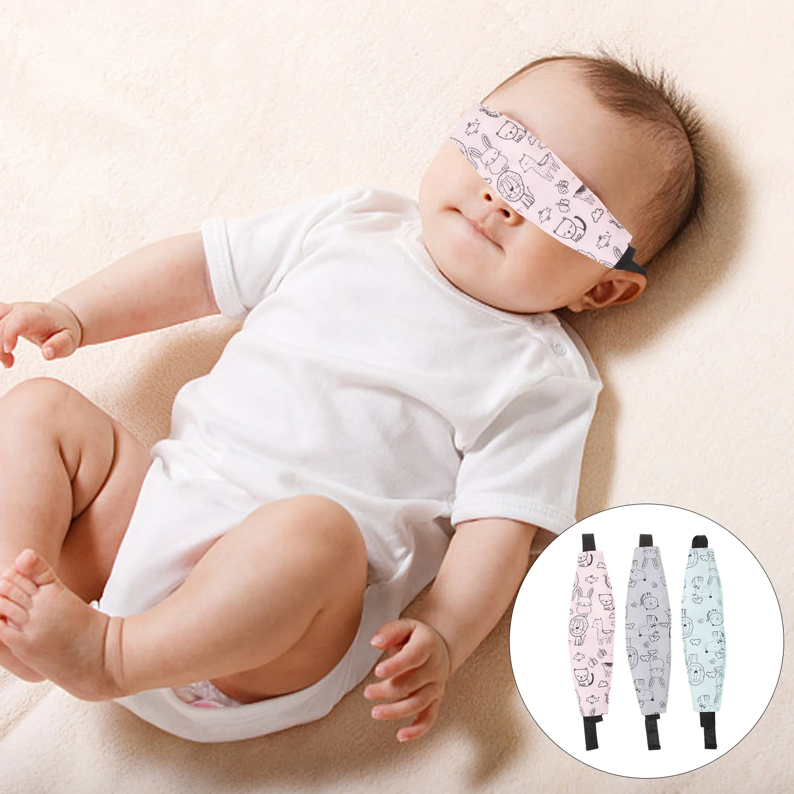 3 Pcs Infant Infant Baby Stroller Safety Seat Strap auto seat head support baby head fixation belt car seat head belt Head Support for Car Toddler Headband Sleep Trolley Kids Pure Cotton
