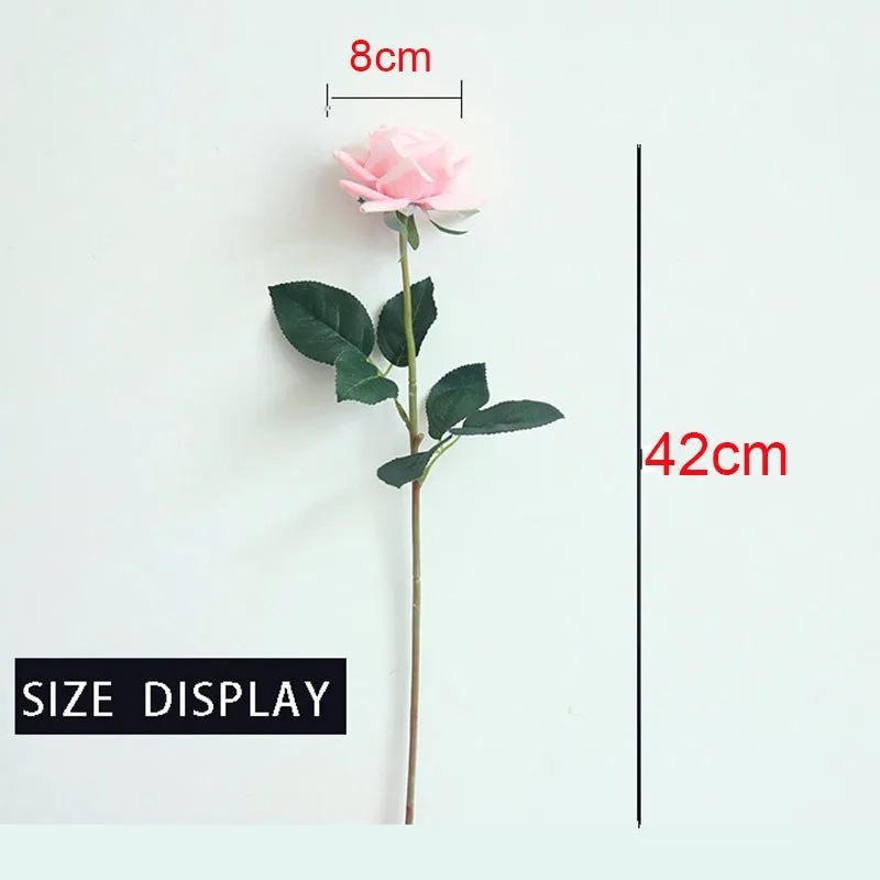Elegant Pink Rose Artificial Silk Flower Bouquet - 7-Piece Set for Home, Wedding, and Party Décor