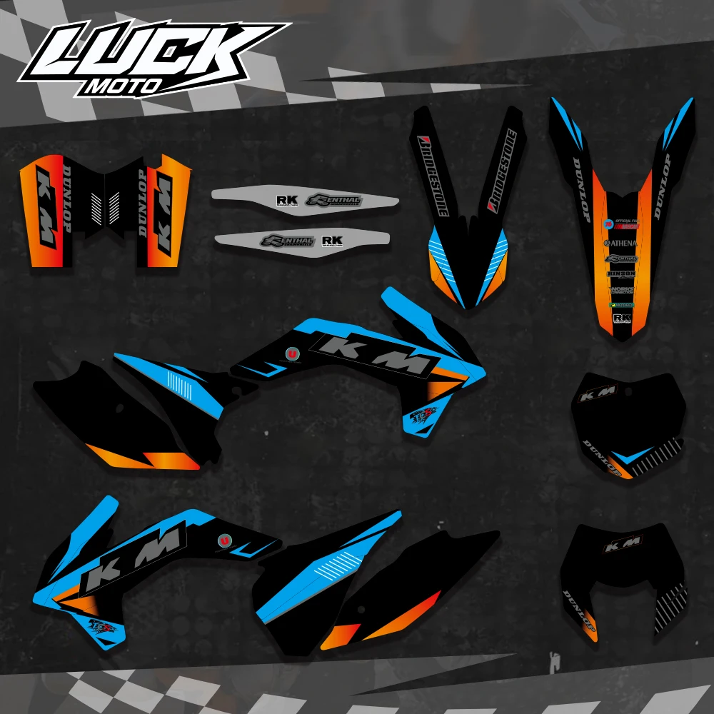 LUCKMOTO KTM EXC EXCF XCW 2014-2016 125 150 200 250 300 350 450 450 500 SX SXF 2013 2015 스티커 그래픽 배경