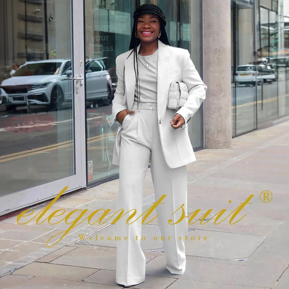 Women's peak lapel red suit 2-piece suit - (blazer and trousers) party dance street custom dress suit