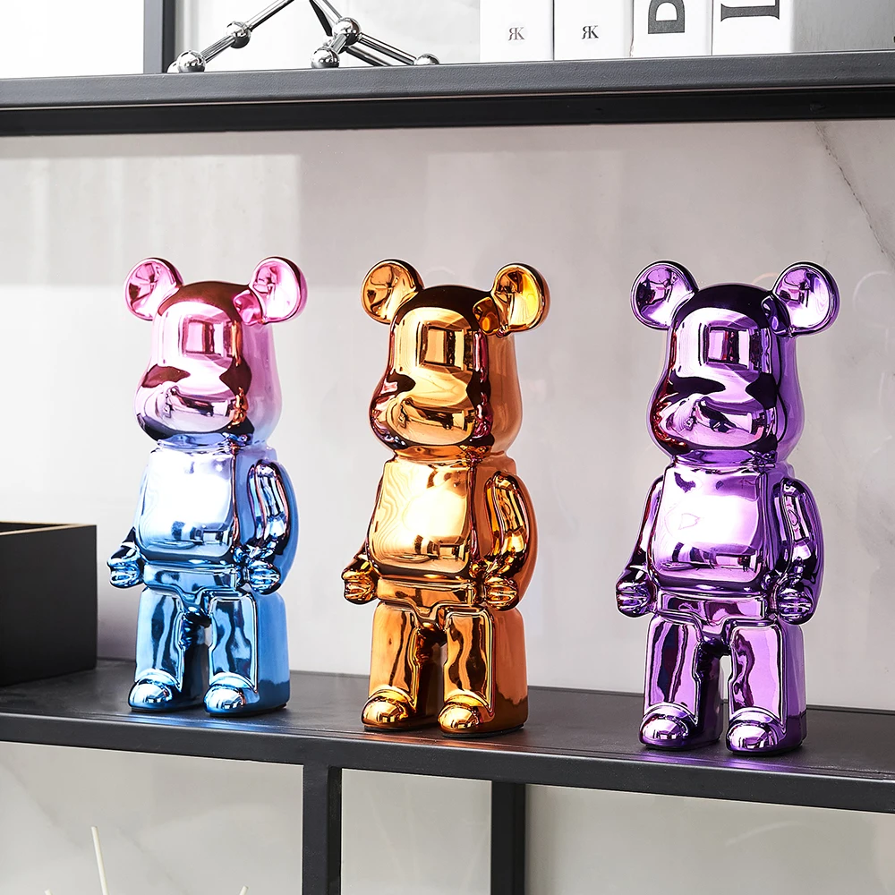 Colorful Statue Figure Bear Sculpture Kids Toy Gifts For Boyfriend Decoration for home decor innovative desk bar accessories Art |