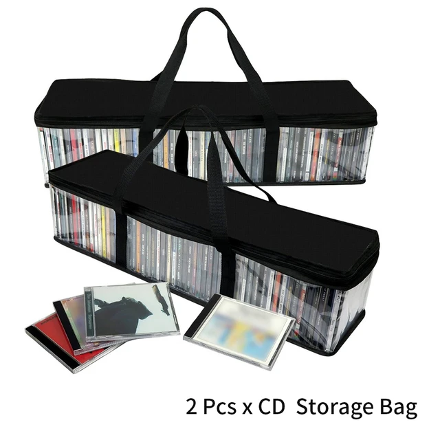 Étui à sac de rangement DVD, support de CD noir, sacs d'organisation  empilables pour DVD, jeux vidéo, films, contenir jusqu'à 90 DVD, 30 chaque  sac