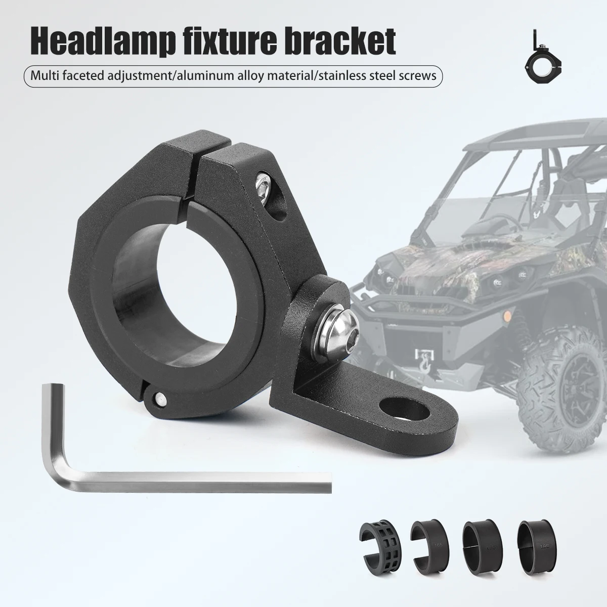 UTV ATV Whip Light Flag Mount Bracket Support Stent for 1.5"/1.65"/1.75"/1.85"/2" Roll Bar Motorcycle Headlight Fog Light Mount