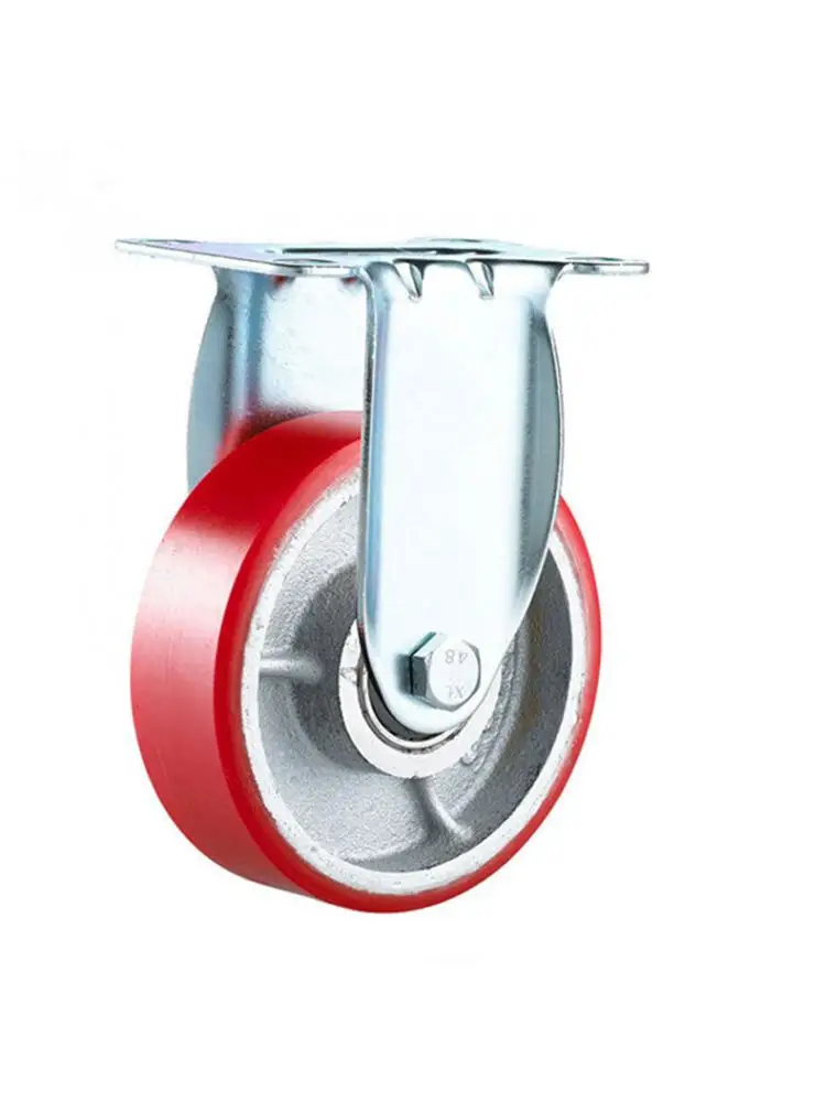 

4 Inch 1 Pc Casters CaIron Core Pu Directional Wheel, Medium-sized Iron Polyurethane Mute Wear-resistant Industrial Caster