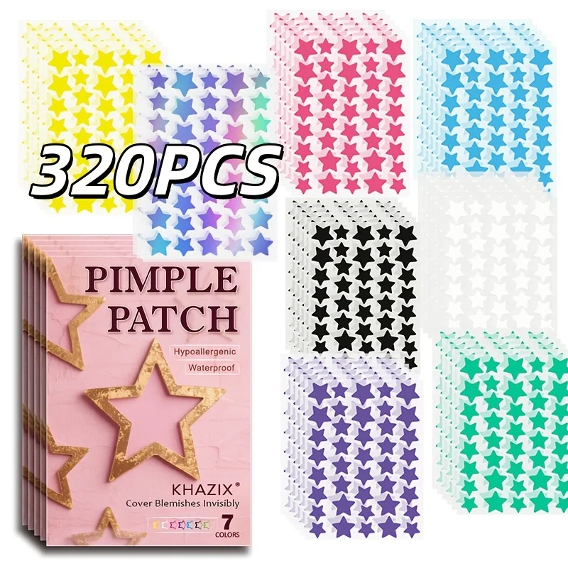 320/1920PCS Hydrocolloid acne patch,Multi-color star-shaped acne patch,suitable for acne,sensitive skin,blemish control