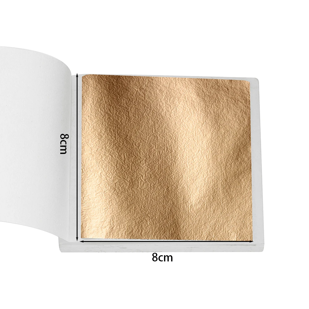 100pcs 8x8cm Imitation Gold & Silver Foil Glitter Sheets for DIY Crafts & Jewelry Making