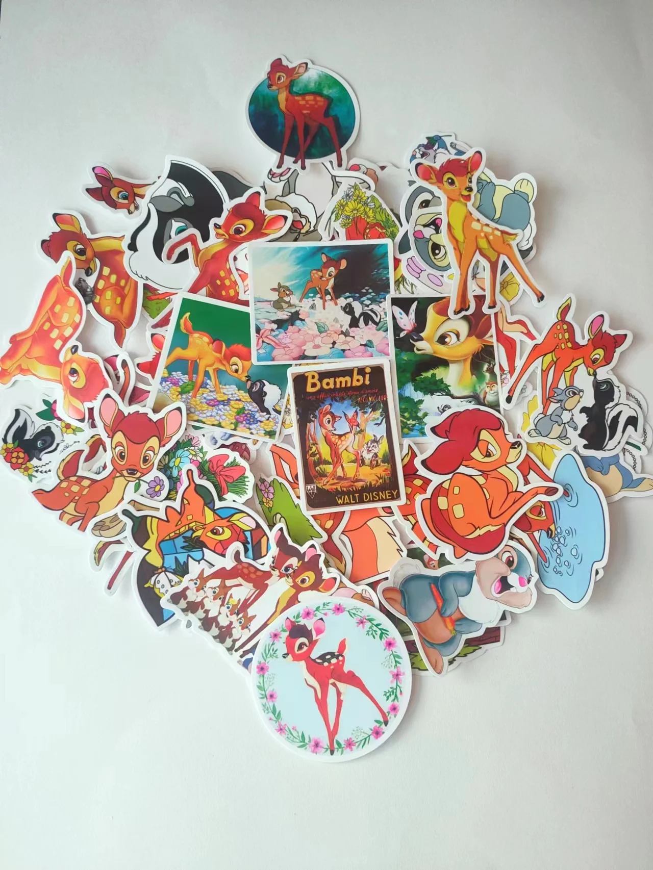 

50Pcs/Set Bambi fawn Stickers Doodle Ornament Automobile Stationery Waterproof DIY Personality Cartoon Sticker Reusable No glue